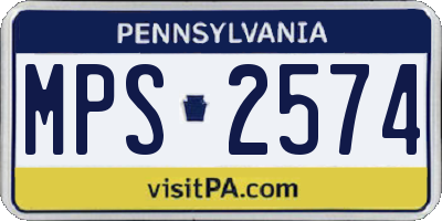 PA license plate MPS2574