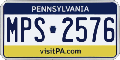 PA license plate MPS2576