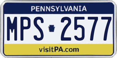 PA license plate MPS2577