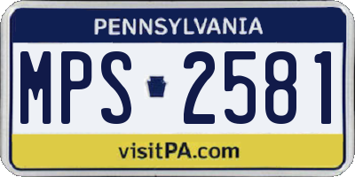 PA license plate MPS2581