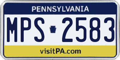 PA license plate MPS2583