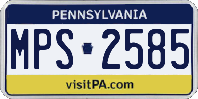 PA license plate MPS2585