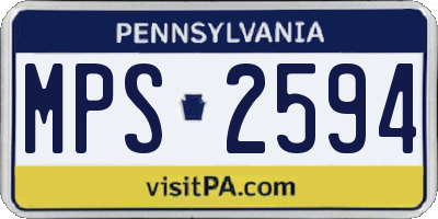 PA license plate MPS2594