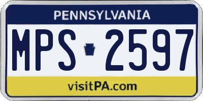 PA license plate MPS2597