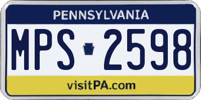 PA license plate MPS2598