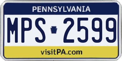 PA license plate MPS2599