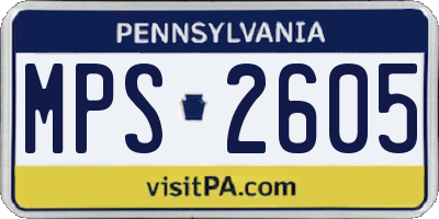 PA license plate MPS2605