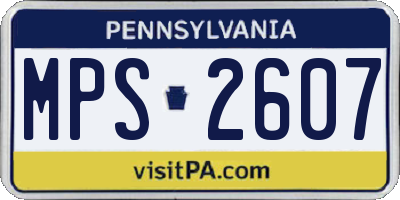 PA license plate MPS2607