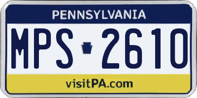PA license plate MPS2610
