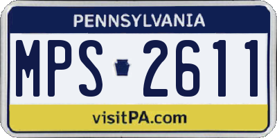 PA license plate MPS2611
