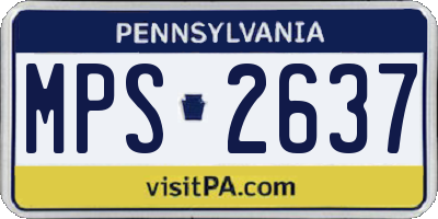 PA license plate MPS2637