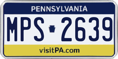 PA license plate MPS2639