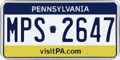 PA license plate MPS2647