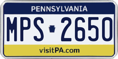 PA license plate MPS2650