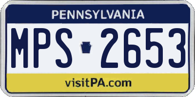 PA license plate MPS2653