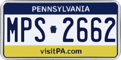 PA license plate MPS2662