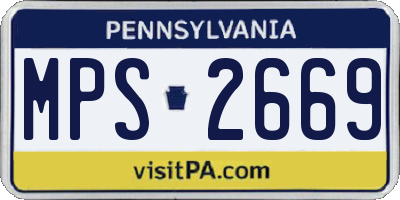 PA license plate MPS2669