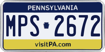 PA license plate MPS2672