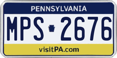 PA license plate MPS2676
