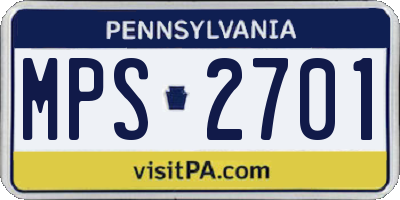 PA license plate MPS2701
