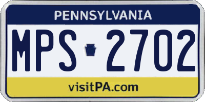 PA license plate MPS2702