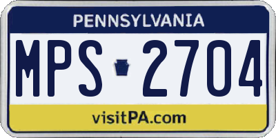 PA license plate MPS2704