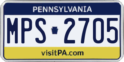 PA license plate MPS2705