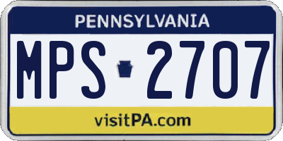 PA license plate MPS2707
