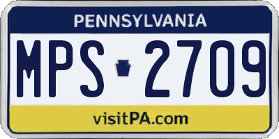 PA license plate MPS2709