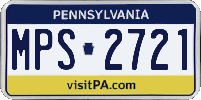 PA license plate MPS2721