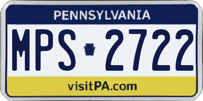 PA license plate MPS2722