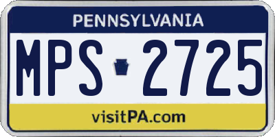 PA license plate MPS2725