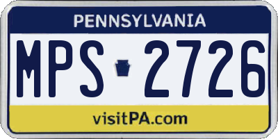 PA license plate MPS2726