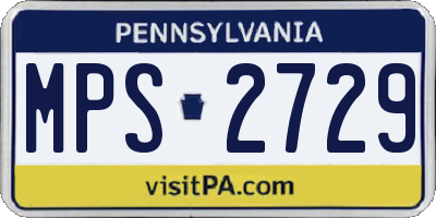 PA license plate MPS2729