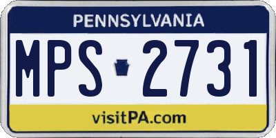 PA license plate MPS2731