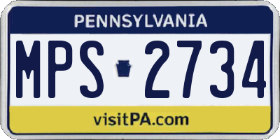 PA license plate MPS2734