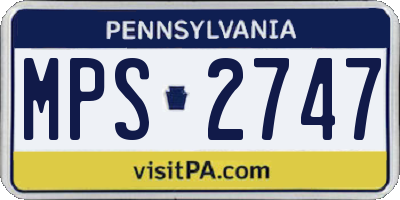 PA license plate MPS2747