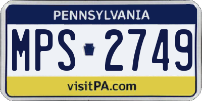 PA license plate MPS2749