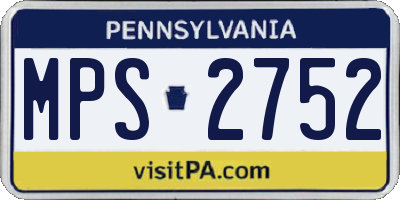 PA license plate MPS2752