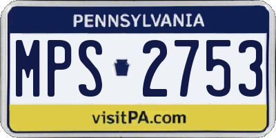 PA license plate MPS2753