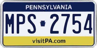 PA license plate MPS2754