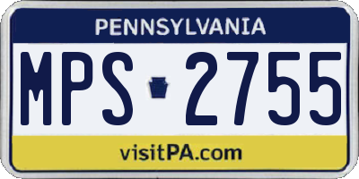 PA license plate MPS2755