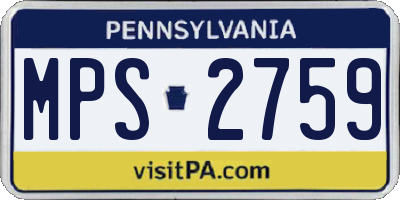 PA license plate MPS2759