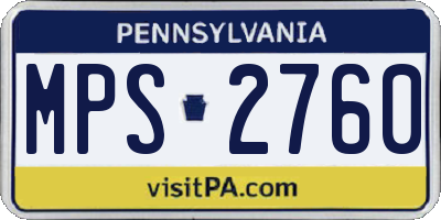 PA license plate MPS2760