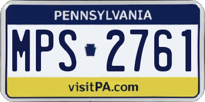 PA license plate MPS2761