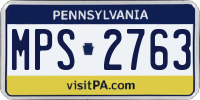 PA license plate MPS2763