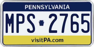 PA license plate MPS2765