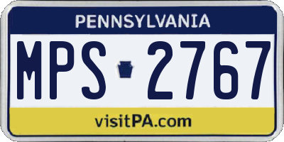 PA license plate MPS2767