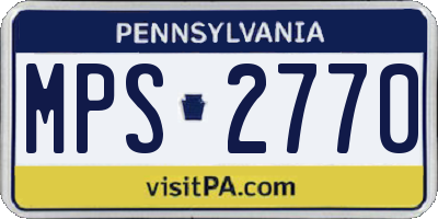 PA license plate MPS2770
