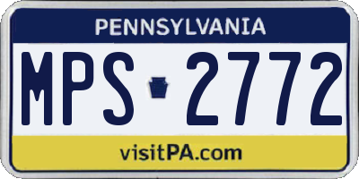 PA license plate MPS2772